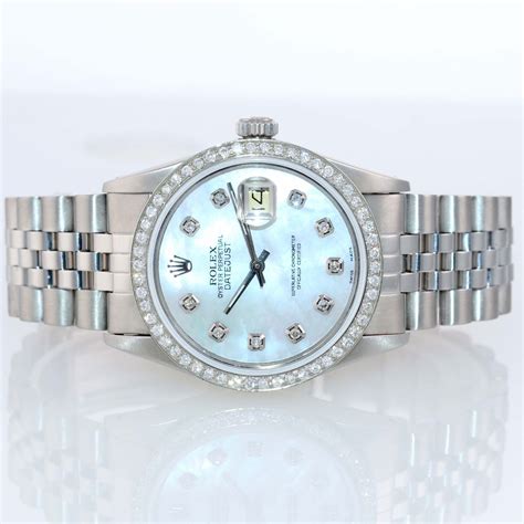 rolex datejust stainless gold white dial mens|Rolex Datejust 36mm diamond dial.